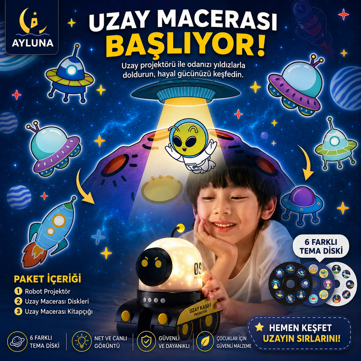 LunaDream Gece Lambası V2